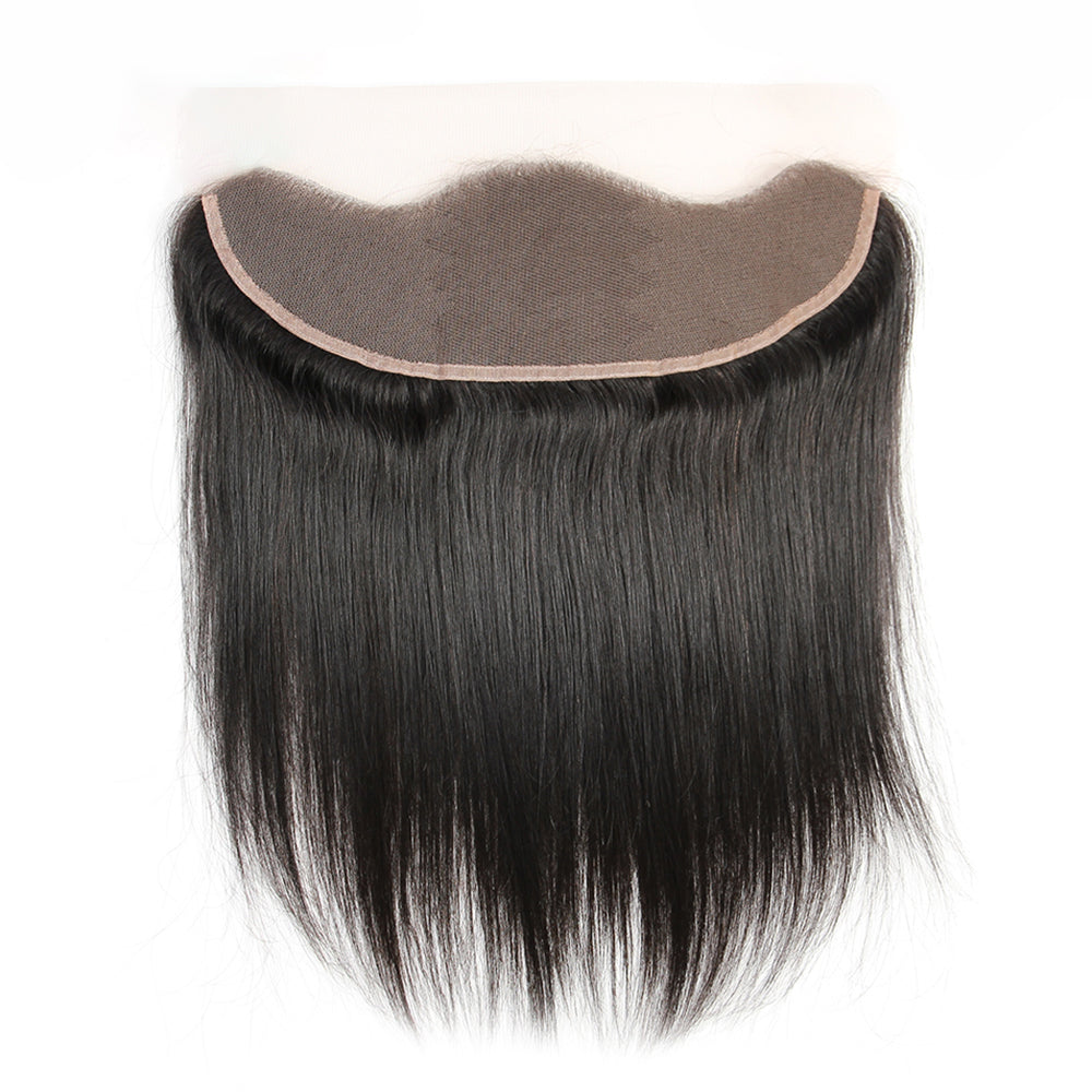 Premium #1B Natural Black Straight Bundles with 13×4 Lace Frontal | 100% Human Hair