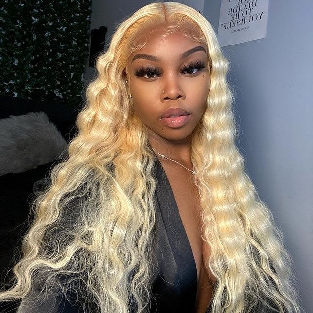 13x4 #613 Blonde Deep Wave Lace Front Wig | Premium Human Hair