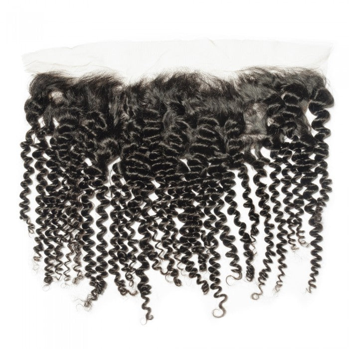 Premium #1B Natural Black Kinky Curly Bundles with 13×4 Lace Frontal | 100% Human Hair