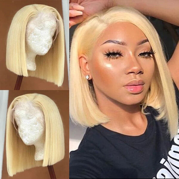 Platinum Blonde Bob 13x4 Lace Front Wig | Luxury Human Hair