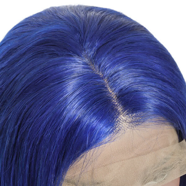 Electric Blue Bob 13x4 Lace Front Wig | Custom Colored Human Hair