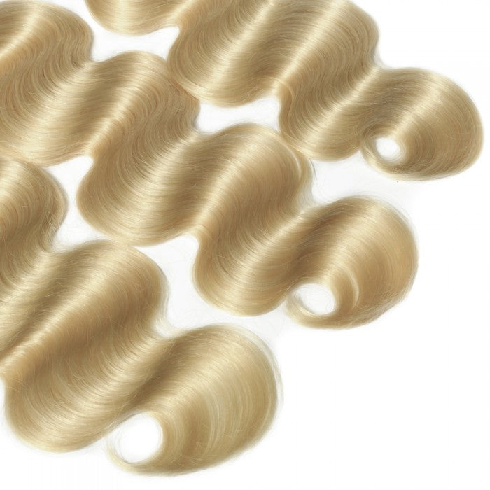 Premium #613 Blonde Body Wave Bundles with 13×4 Frontal | 100% Human Hair