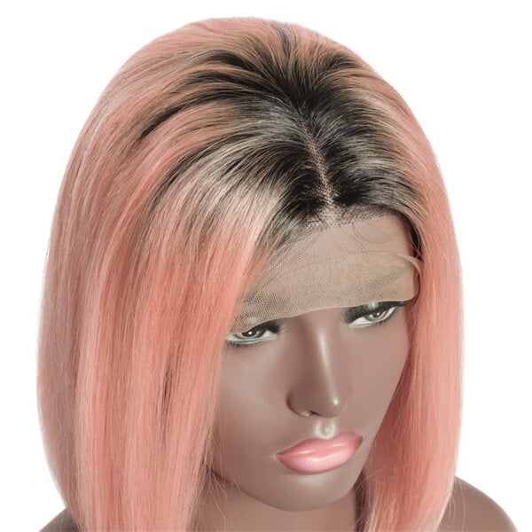 Vibrant Pink Bob 13x4 Lace Front Wig | Custom Colored Human Hair