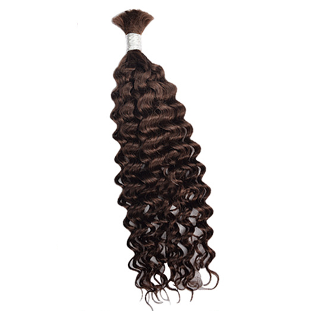 Premium Deep Curly Braiding Hair Extensions #2 Dark Brown | 100% Human Hair