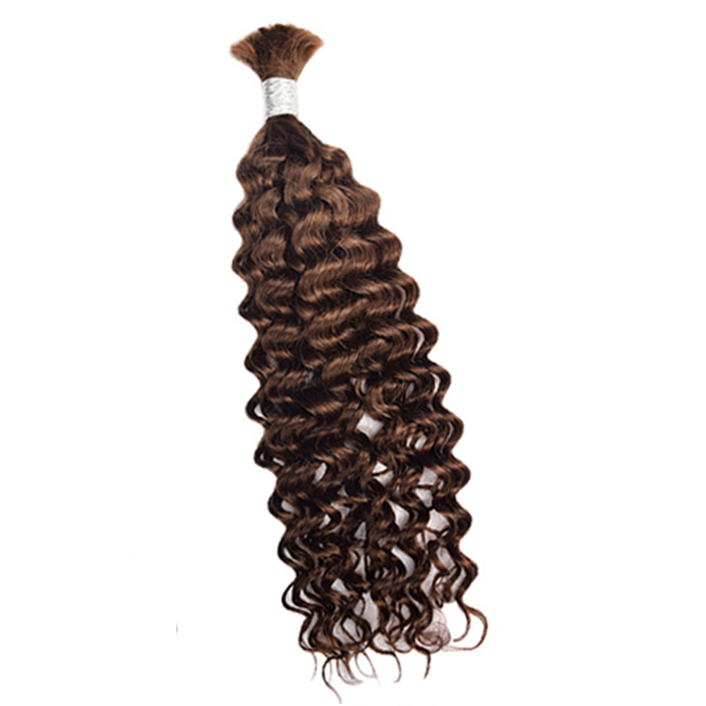 Premium Deep Curly Braiding Hair Extensions #4 Chocolate Brown | 100% Human Hair