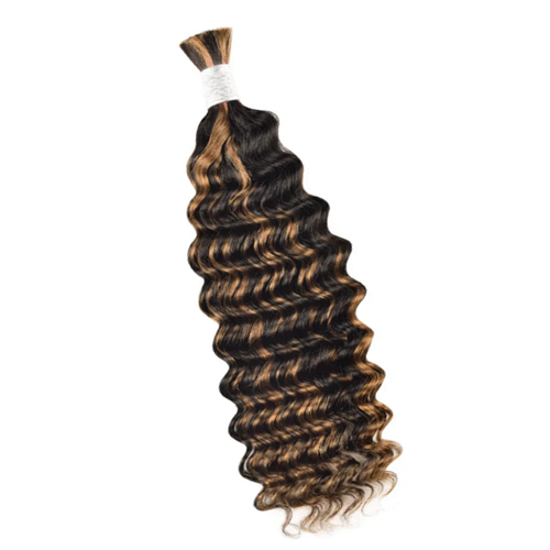 Premium Deep Wave Braiding Hair Extensions #1 Jet Black / #30 Light Auburn | 100% Human Hair