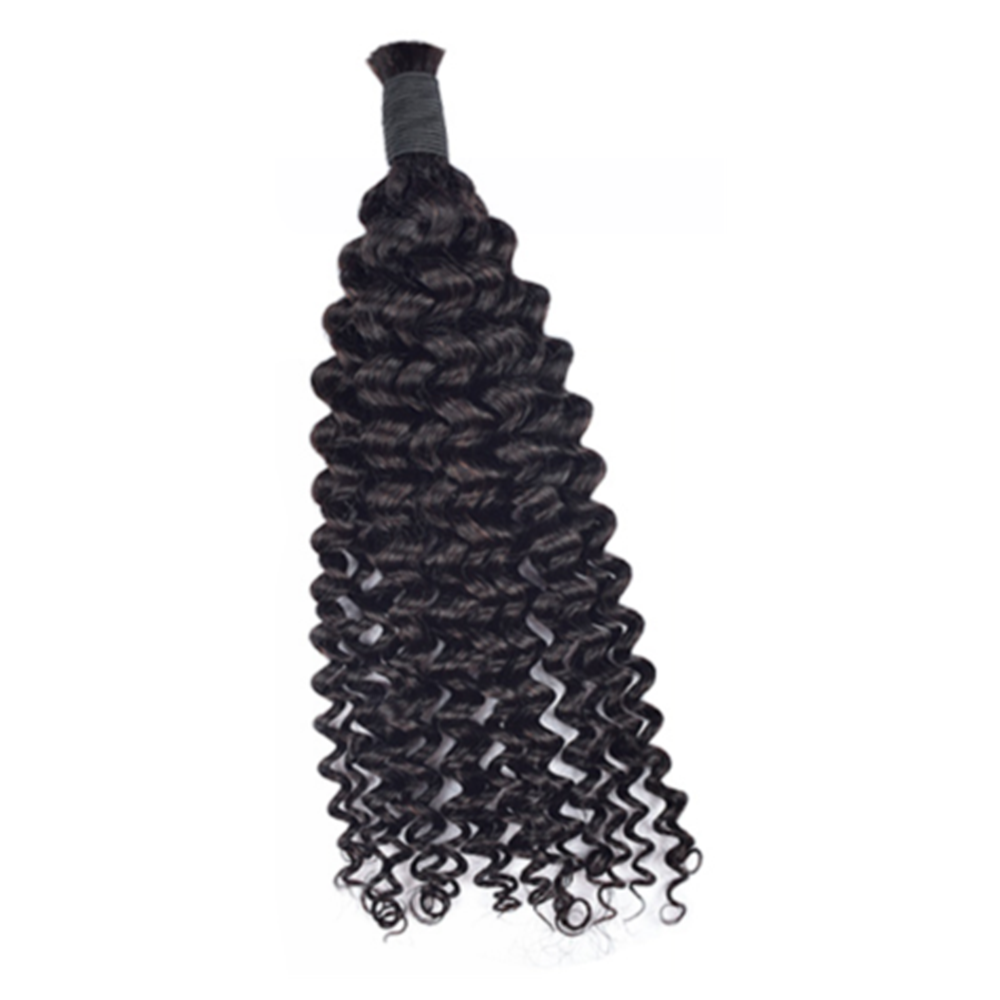 Premium Deep Curly Braiding Hair Extensions #1B Natural Black | 100% Human Hair