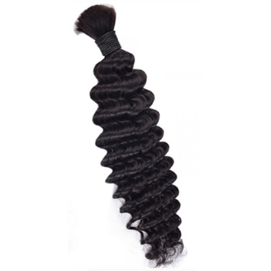 Premium Deep Wave Braiding Hair Extensions #1B Natural Black | 100% Human Hair